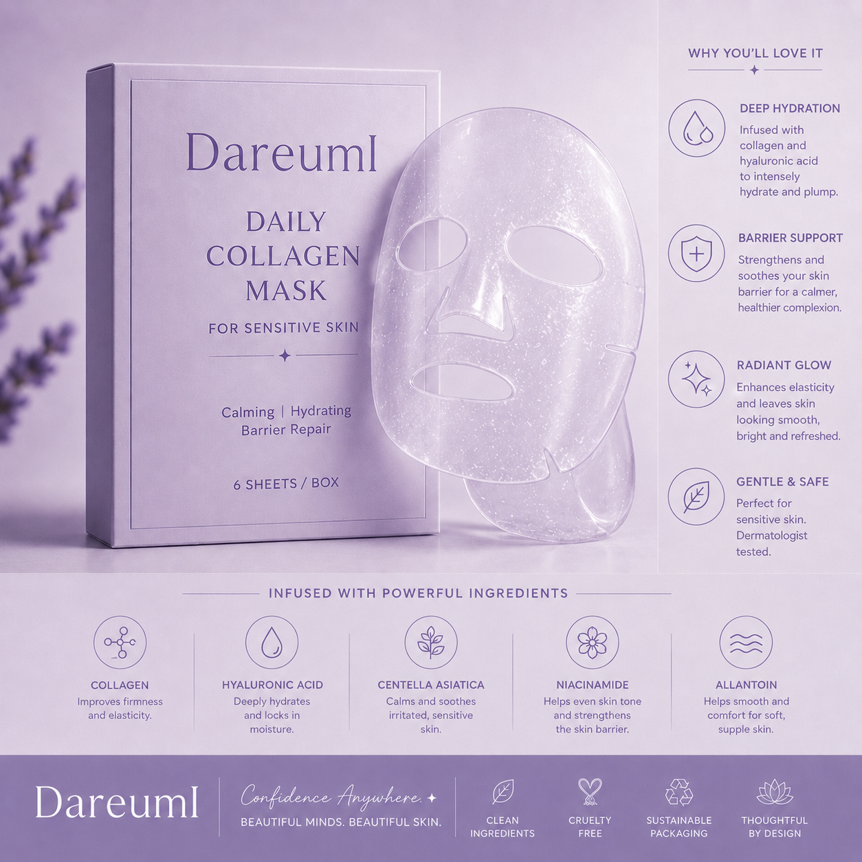 DareumI Daily Collagen Mask for sensitive skin — coming soon
